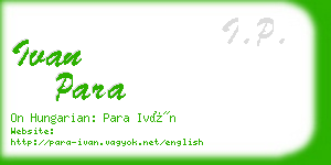 ivan para business card